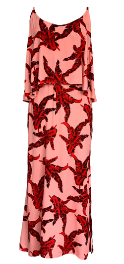Adriana Layer Dress - Blush Pink and Red Leaf