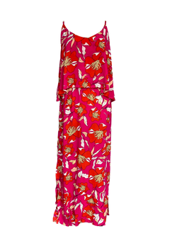 Adriana Layer Dress - Magenta Flower