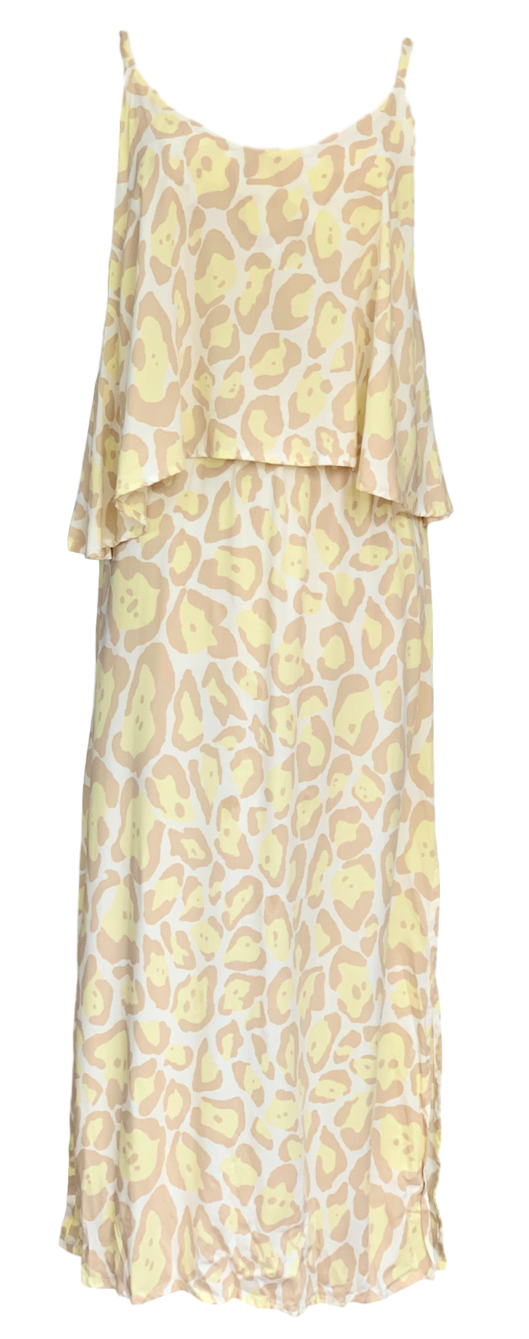 Adriana Layer Dress - Yellow Leopard