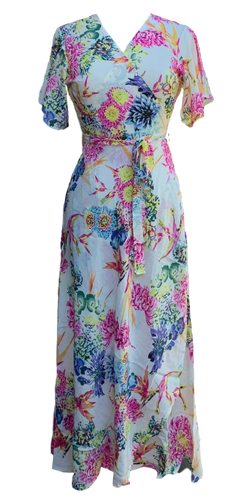 Zoe Wrap Dress - Cream Floral
